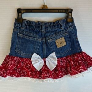 Kiddie Korral Girls Blue Jean w/Red Bandana Trim Size 5